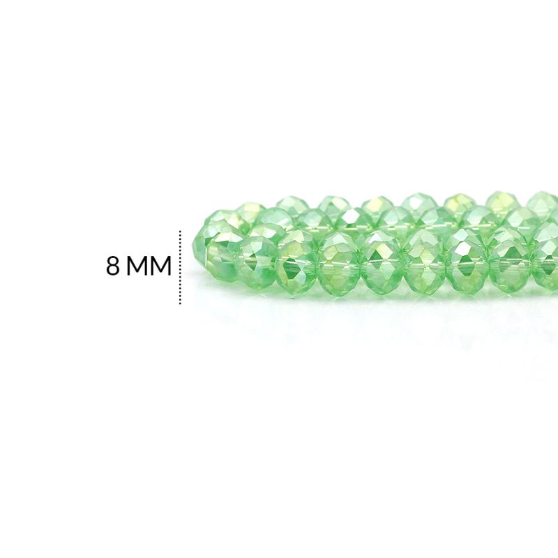 Rondela boreal verde claro 8mm / x sarta / ref - 8R014