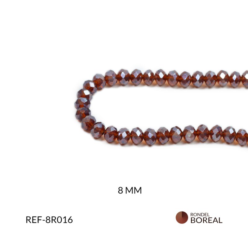 Rondel boreal café oscuro 8mm / x sarta / Ref-8R016 / Ref-8R016