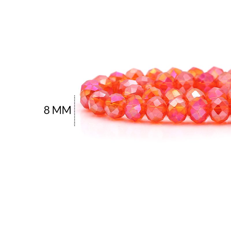 Rondela Boreal 8mm Rojo naranja / x sarta / REF-8R017