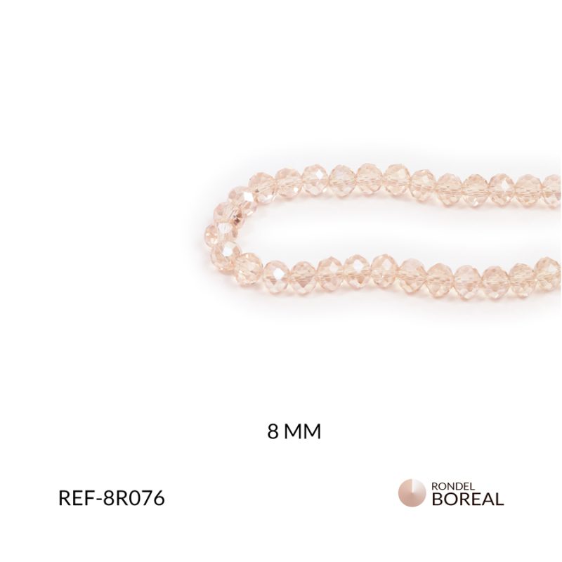 Rondel boreal palo de rosa 8mm / x sarta / Ref-8R076 / Ref-8R076