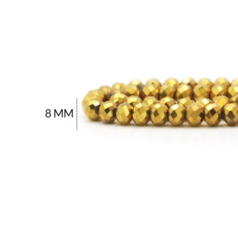 Rondela Metalizada dorado 8mm / x sarta / Ref-8R161 / Ref-8R161