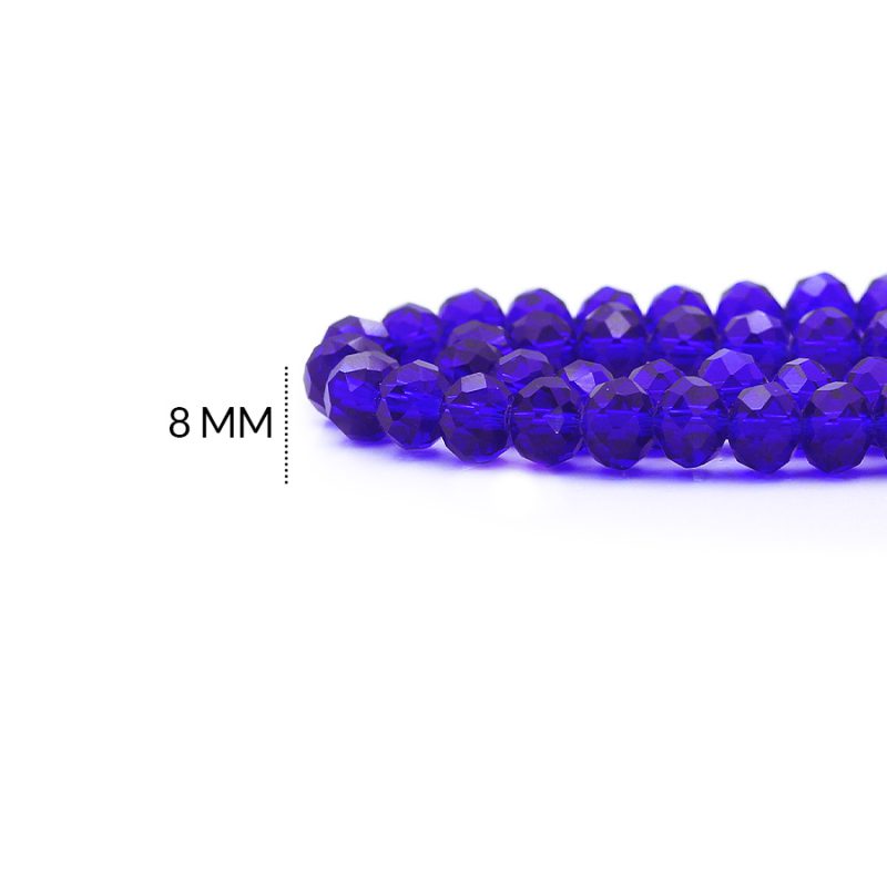 Rondela traslucido azul rey 8mm / x sarta / Ref-8R204 / REF-8R204