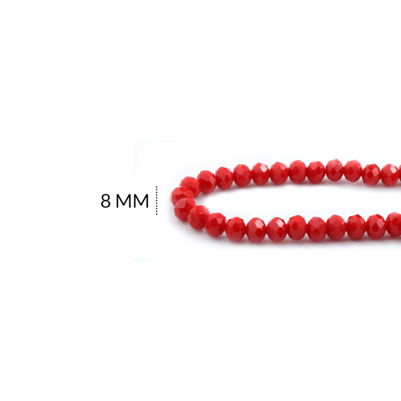 Rondela mate rojo bandera 8mm / x sarta / REF-8R315