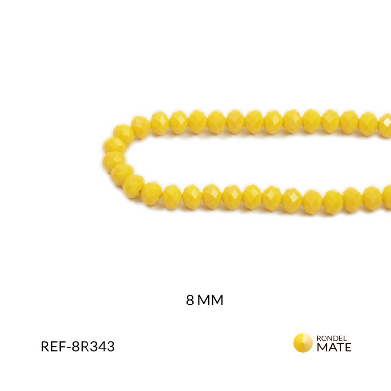 Rondel mate amarillo mostaza 8mm / x sarta / Ref-8R343 / Ref-8R343