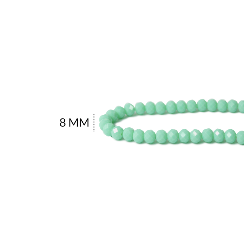 Rondela mate verde menta 8mm / x sarta / REF-8R397