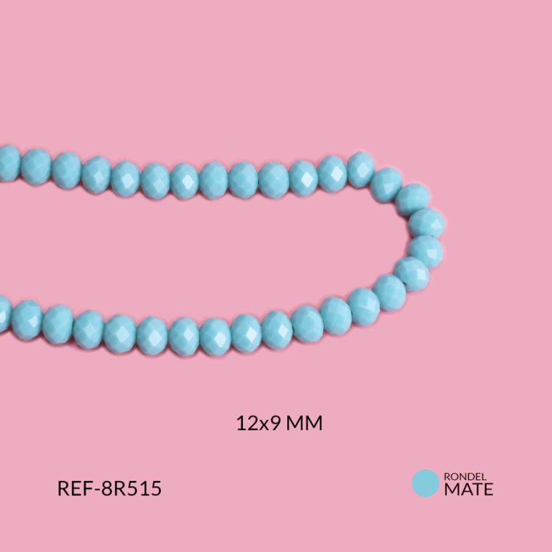 Rondela mate azul claro 8mm / x sarta / Ref-8R515 / Ref-8R515