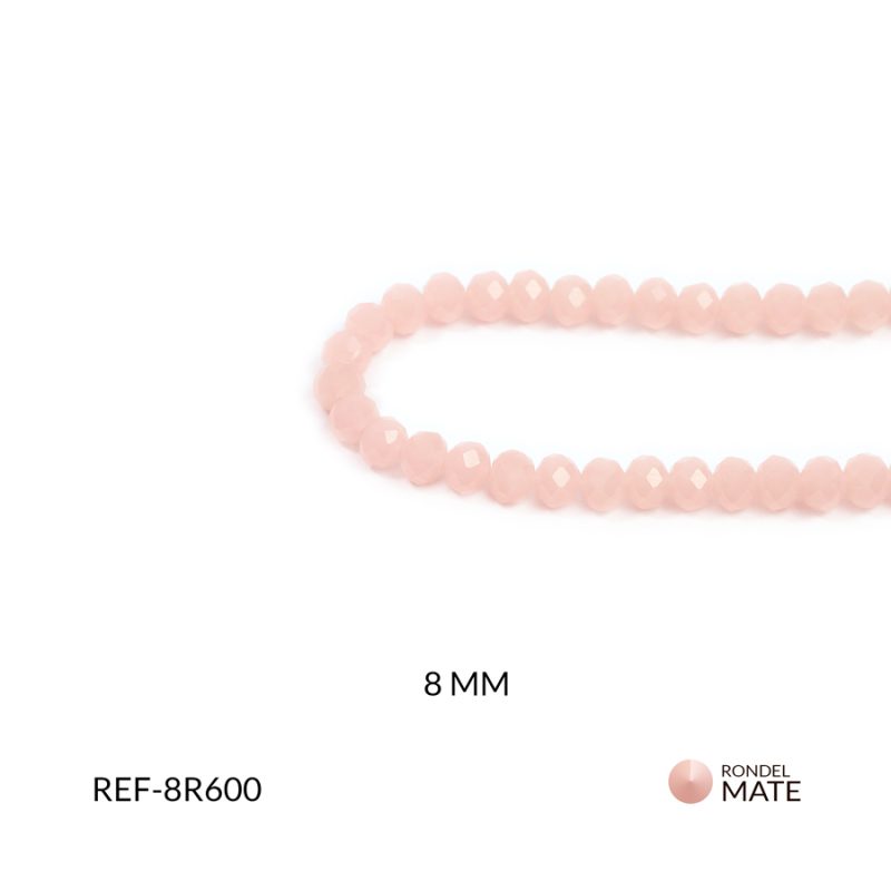 Rondel mate hielo salmon claro 8mm / x sarta / Ref-8R600 / Ref-8R600