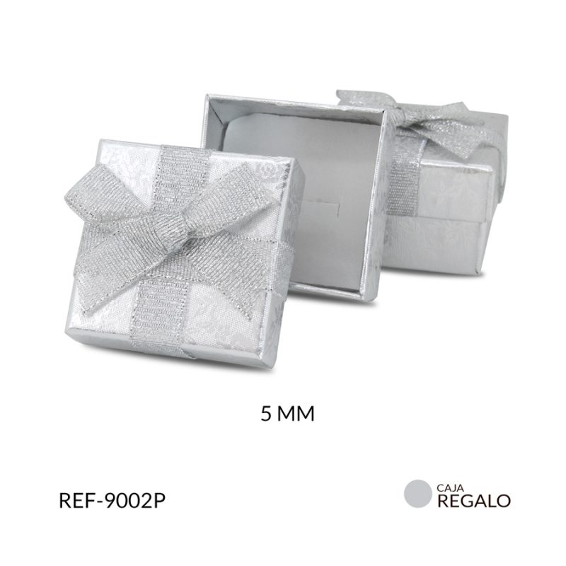 Caja regalo para anillo plateada 5cm / x unidad / ref-9002P / Ref-9002P