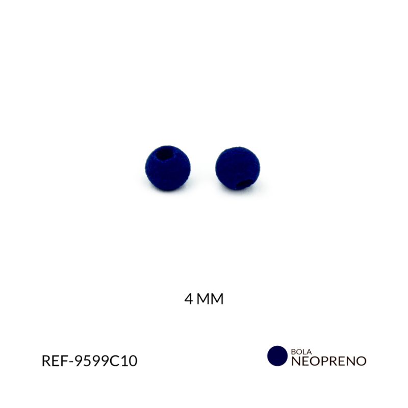 Bola neopreno liso azul rey 4mm / paquete x 12 unidades / Ref-9599C10