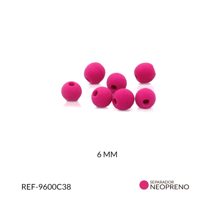 Bola neopreno liso 6 mm color fucsia / Paquete x 12 unidades / Ref-9600C38 / Ref-9600C38