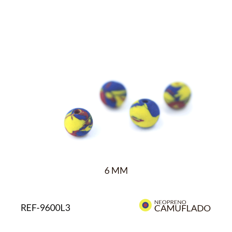 Bola neopreno camuflado Colombia 6mm / Paquete X 12 unidades / Ref-9600L3 / Ref-9600L3
