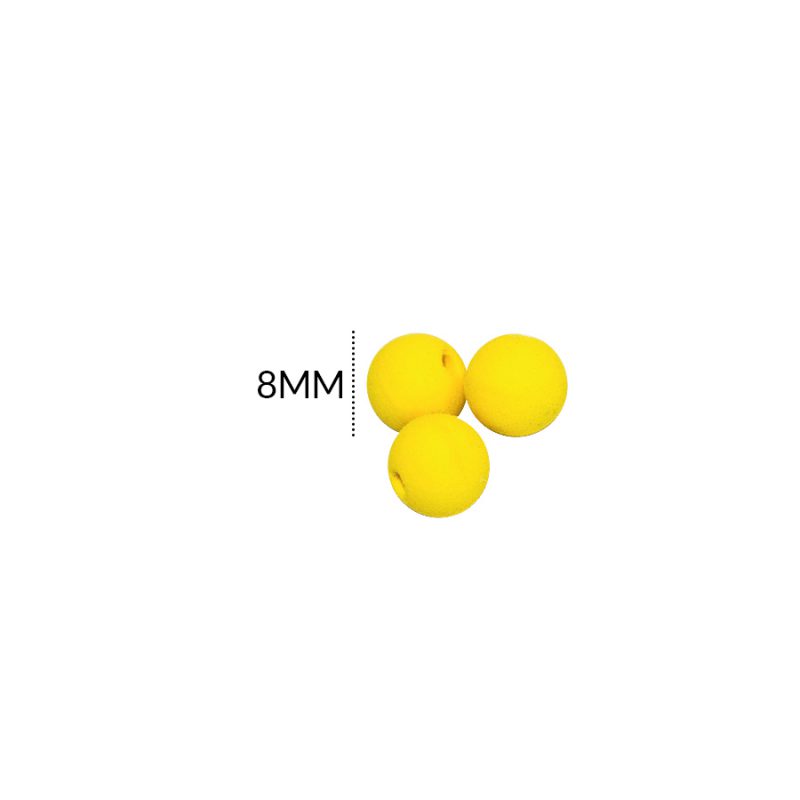 Bola neopreno liso amarillo 8mm / paquete x 12 unidades / Ref-9601C2