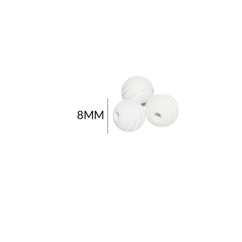 Bola neopreno rayado blanco 8mm / paquete x 12 unidades / Ref-9601R1 / Ref-9601R1