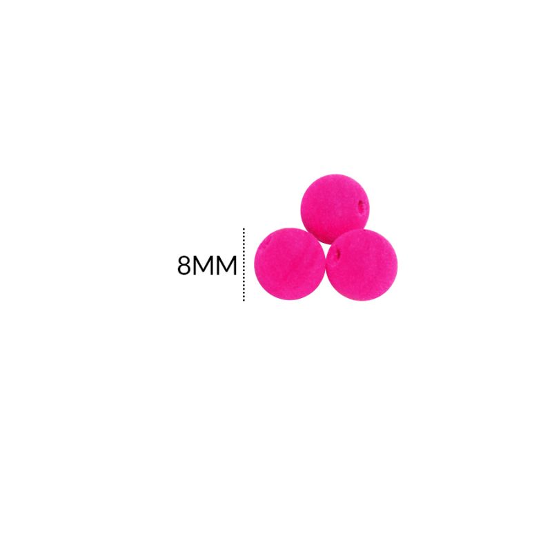 Bola neopreno unicolor liso fucsia 8mm / paquete x 12 unidades / Ref-9601C38 / Ref-9601C38