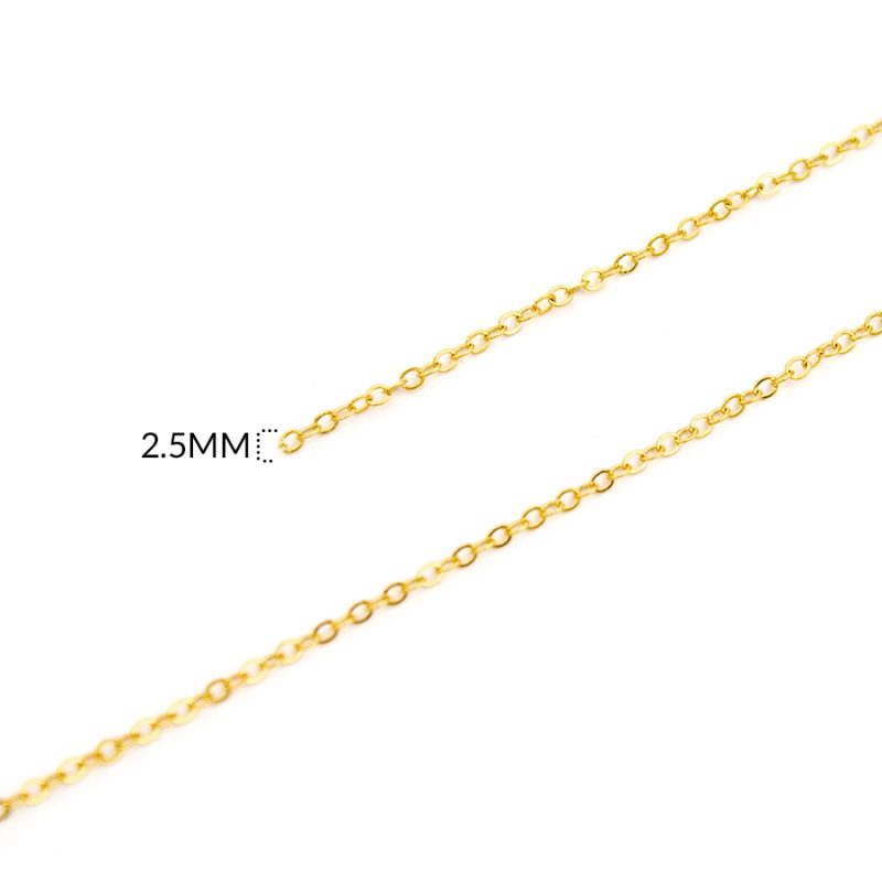 Cadena en acero punto diamante terminada 2.5 mm  / x unidad / Ref-9980-5D / REF-9980-5D