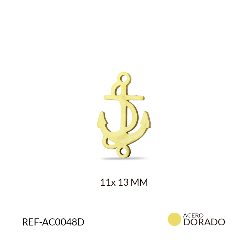 Centro pulsera acero ancla 11 x 13 mm / x unidad / REF-AC0048D