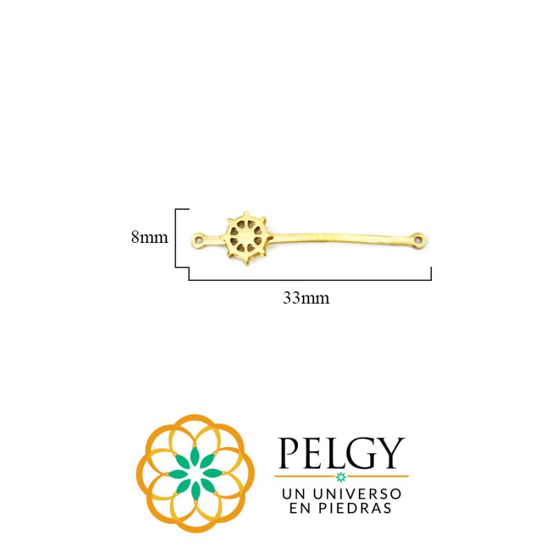 Centro pulsera en acero timón largo 8 x 33mm / x unidad / ref - AC0055D