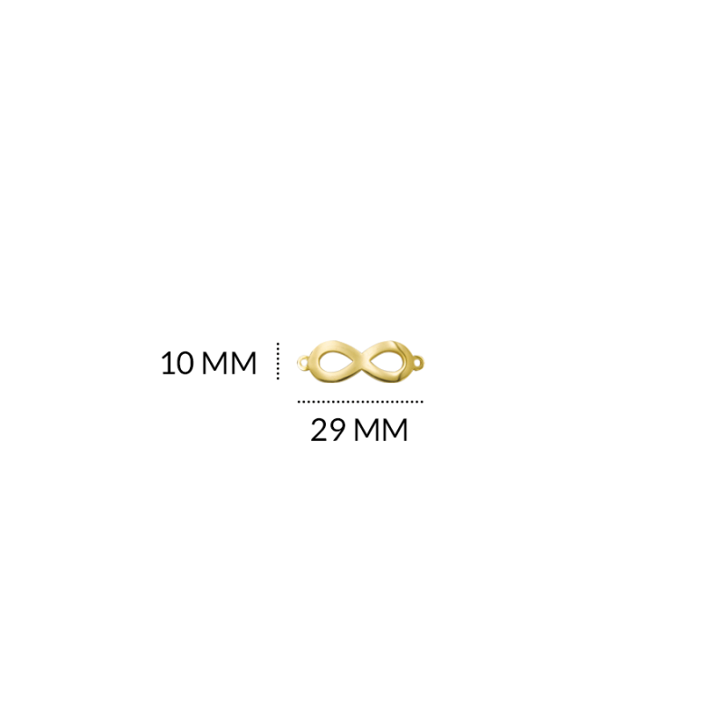 Centro pulsera en acero infinito liso 10 x 29mm / x unidad / REF-AC0063D