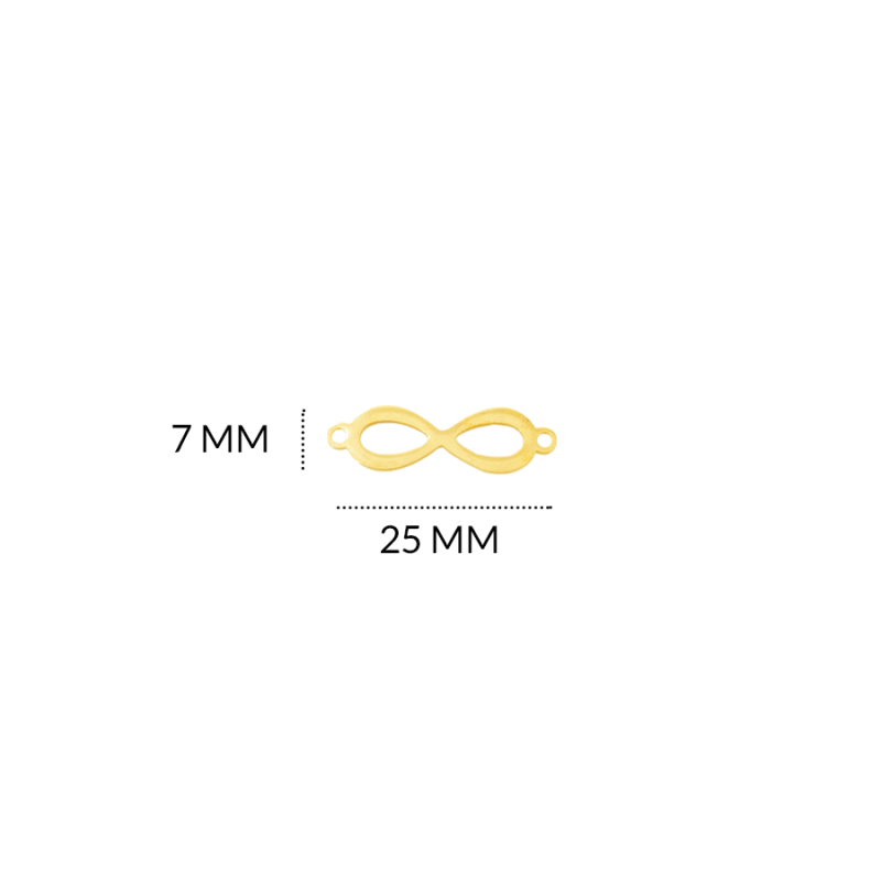 Centro pulsera en acero infinito 7 x 25mm / x unidad / Ref-AC0083D / REF-AC0083D