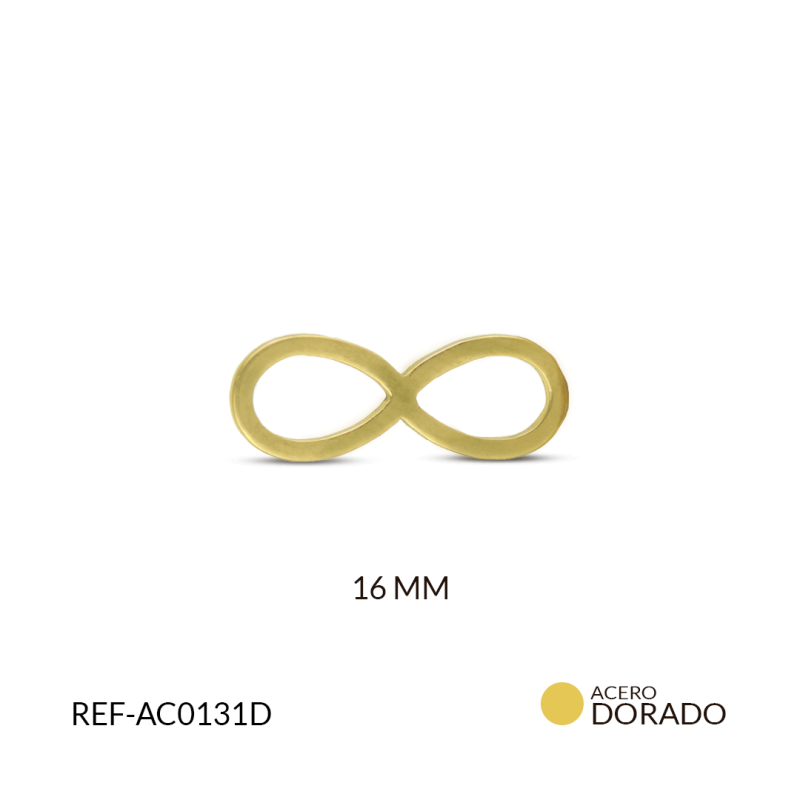 Centro pulsera acero infinito 16mm / x unidad / Ref-AC0131D / REF-AC0131D