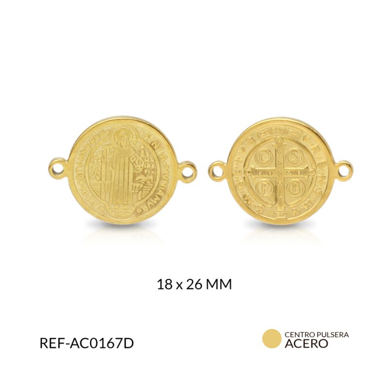 Centro pulsera acero san benito fundido 18 x 26 mm / x und / Ref-AC0167D / Ref-AC0167D