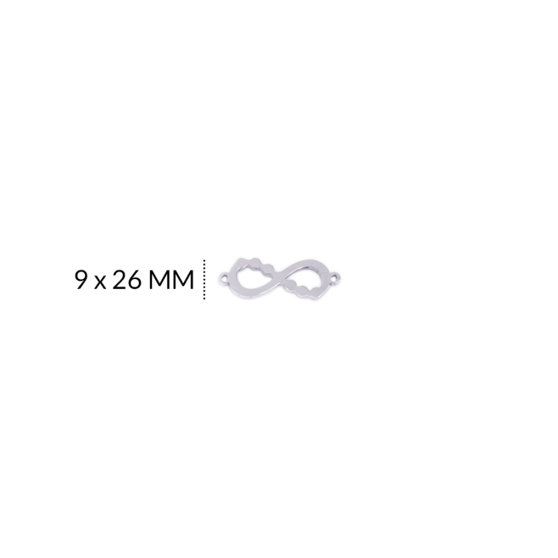 CENTRO PULSERA EN ACERO INFINITO ONDAS 9 X 26 MM / color niquelado / x unidad / REF-AC0231N
