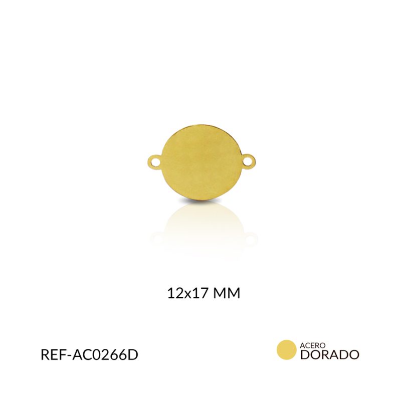 CENTRO PULSERA ACERO CIRCULO LISO 12*17 MM / x UND / Ref-AC0266D