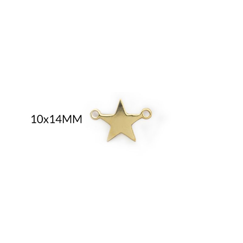 Centro pulsera acero estrella 10 x 14 mm color dorado / x und / REF-AC0325D