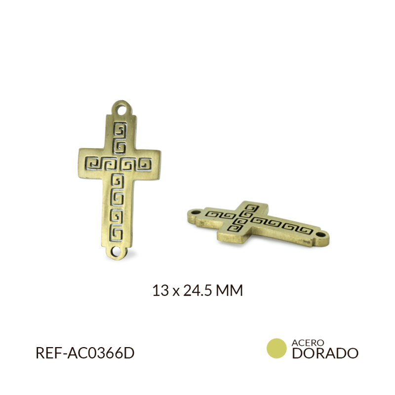 Centro pulsera cruz acero laberinto 13x24.5mm / x unidad / Ref-AC0366D / Ref-AC0366D