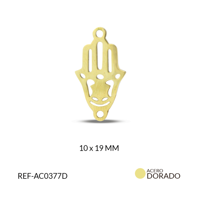 Centro pulsera acero mano hamnsa 10x19mm / x unidad / Ref-AC0377D / Ref-AC0377D