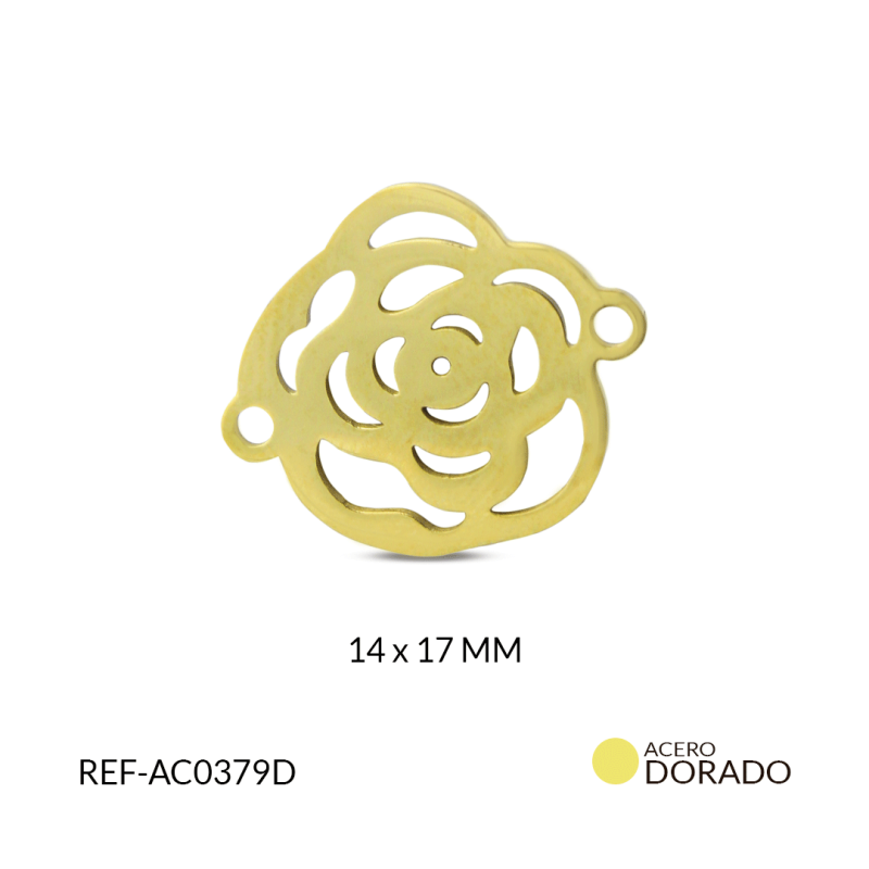 Centro pulsera acero rosa 17*14mm /x unidad / REF-AC0379D
