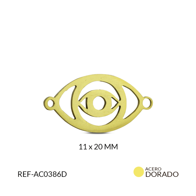 Centro pulsera acero ojo 11 x 20 mm / x unidad / Ref-ac0386d