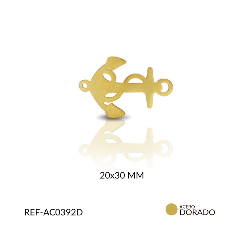 Centro pulsera acero ancla 30 x 20 mm / x unidad / Ref-AC0392D