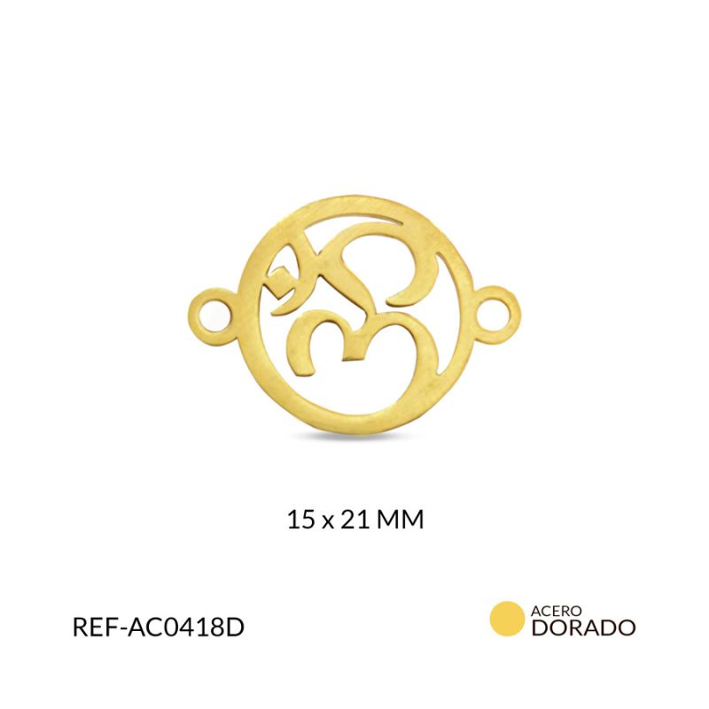 Centro pulsera acero circulo OM 1x21mm / x unidad / Ref-AC0418D / Ref-AC0418D