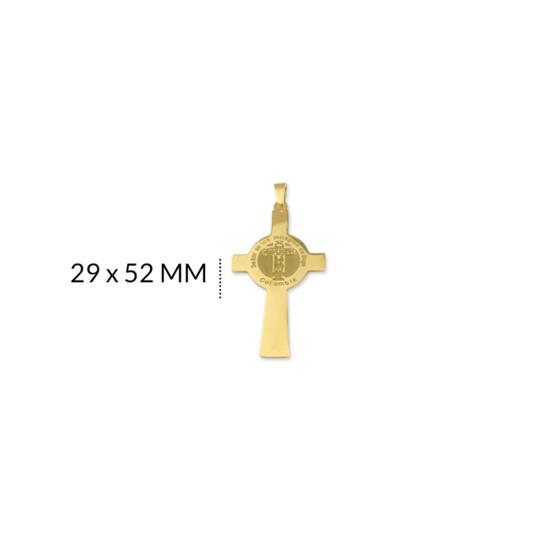 Cruz acero señor de los milagros grabado 29 x 52 mm / x unidad / Ref-AC2109D