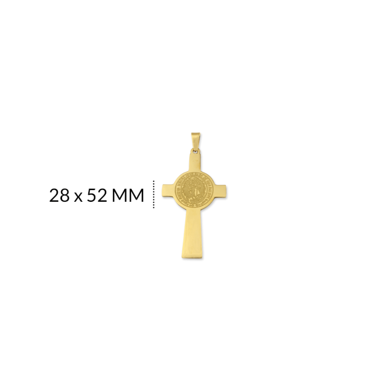 Cruz acero virgen Guadalupe grabada 28 x52 mm / x unidad / Ref-AC2150D