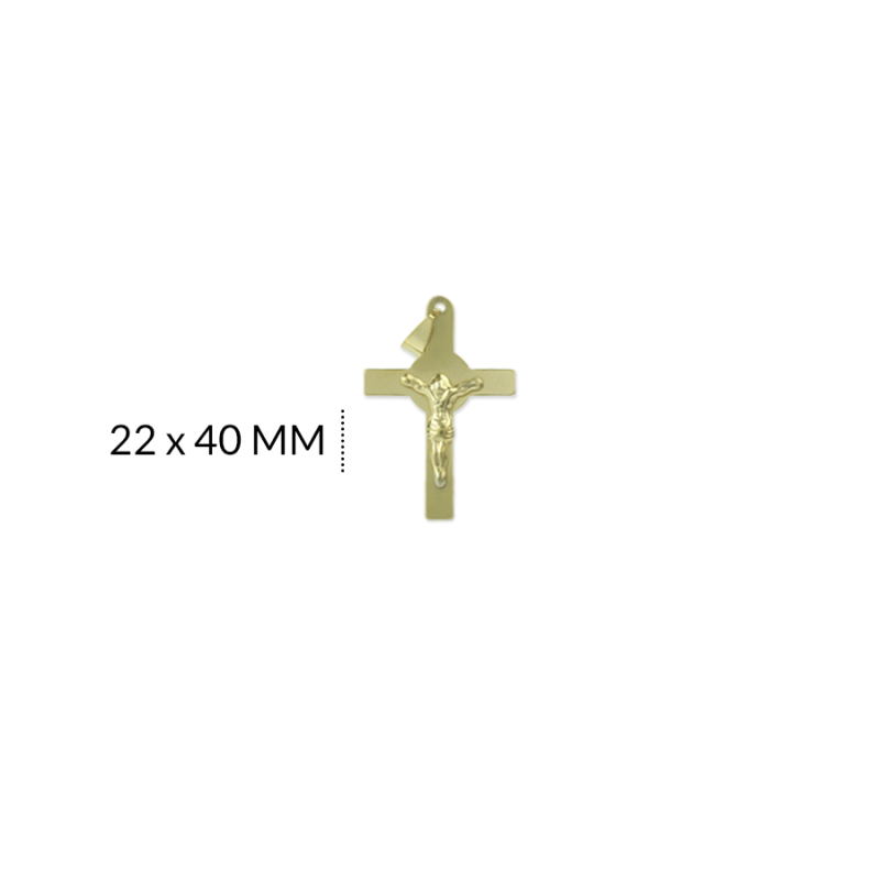 Cruz acero cristo relieve 22 x 40 mm / x unidad / Ref-AC2157D