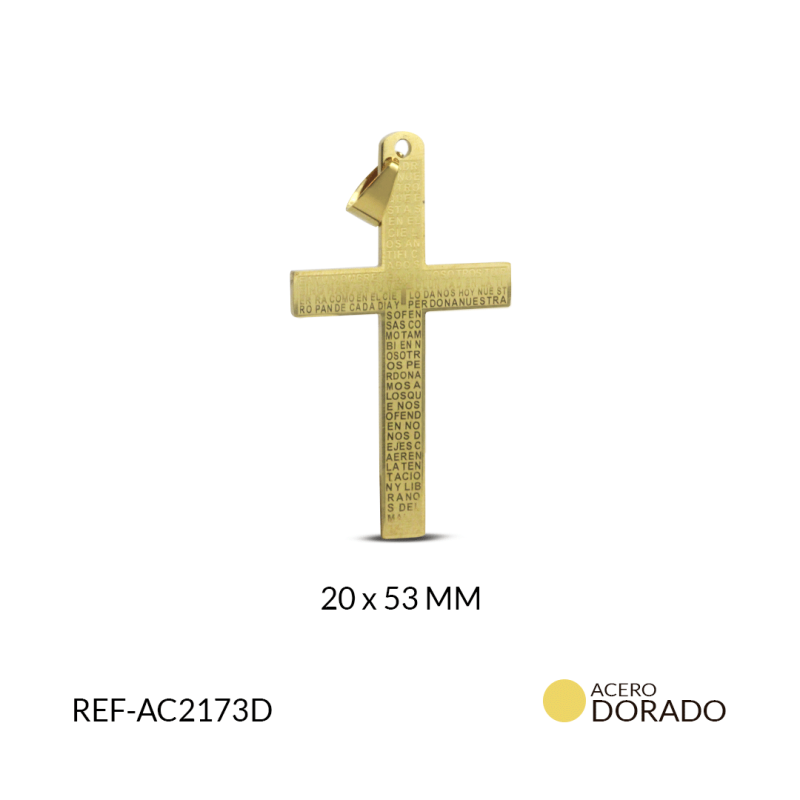 Cruz acero padre nuestro 20 x 53 mm / x unidad / Ref-AC2173D