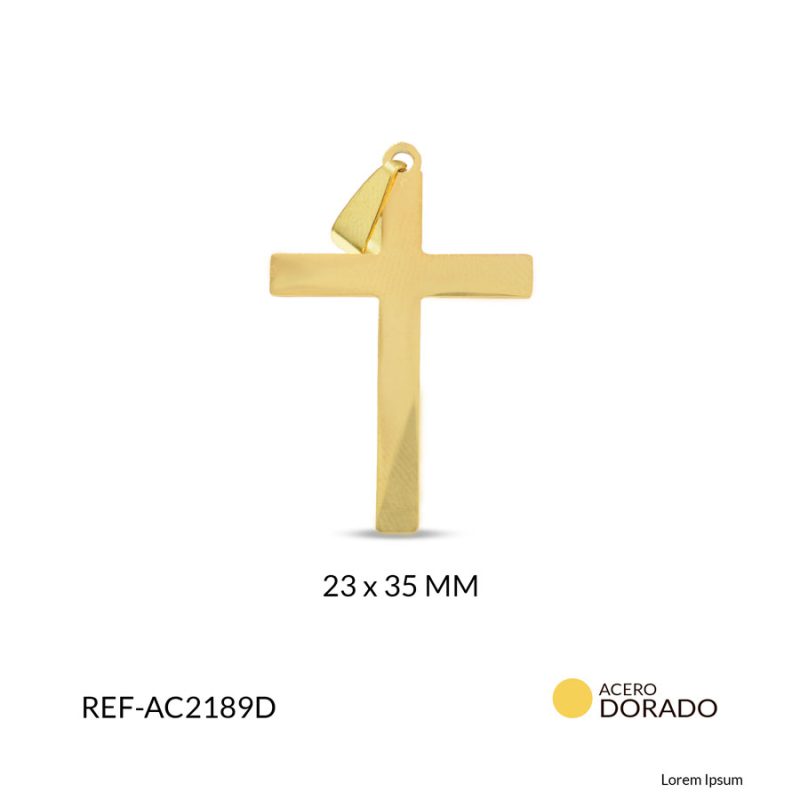 CRUZ ACERO LISA 23X35 MM / x UNIDAD / Ref-AC2189D