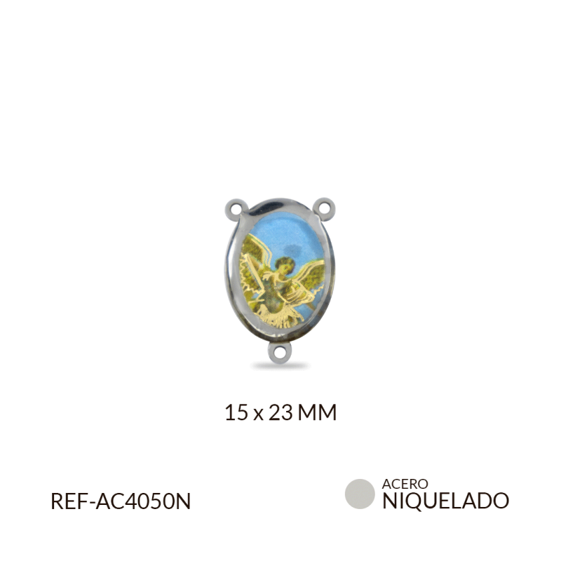 Crucero acero Miguel Arcangel con resina 15 x 23mm / x unidad / REF-AC4050N