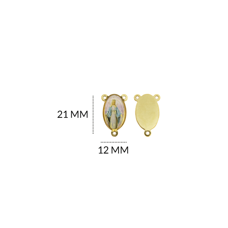Crucero en acero Virgen Milagrosa 12 x 21 mm / x unidad / Ref-AC4110D