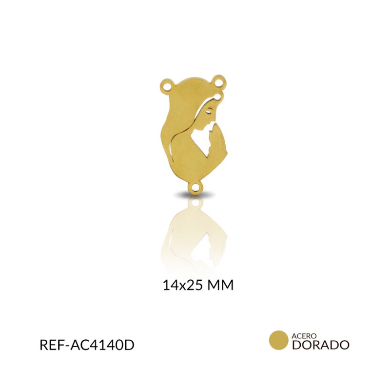 Crucero en acero Virgen silueta 14x25 mm / x unidad / Ref-AC4140D / Ref-AC4140D