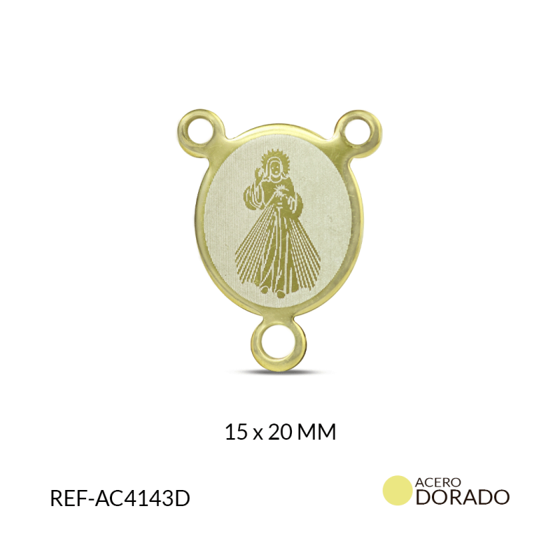 Crucero acero dorado Misericordioso estampado 15 x 20 mm / x unidad / REF-AC4143D