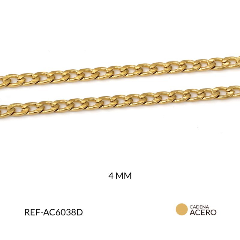 Cadena acero cartier ovalado 4mm / x metro / Ref-AC6038D / Ref-AC6038D