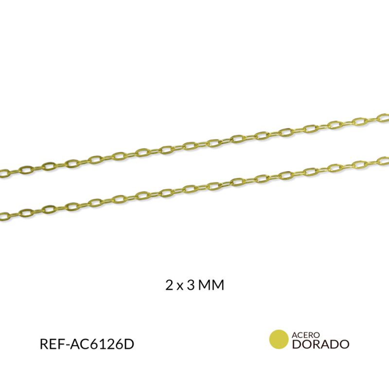 CADENA ACERO OVALADA PLANA 2x3MM / x METRO / Ref-AC6126D