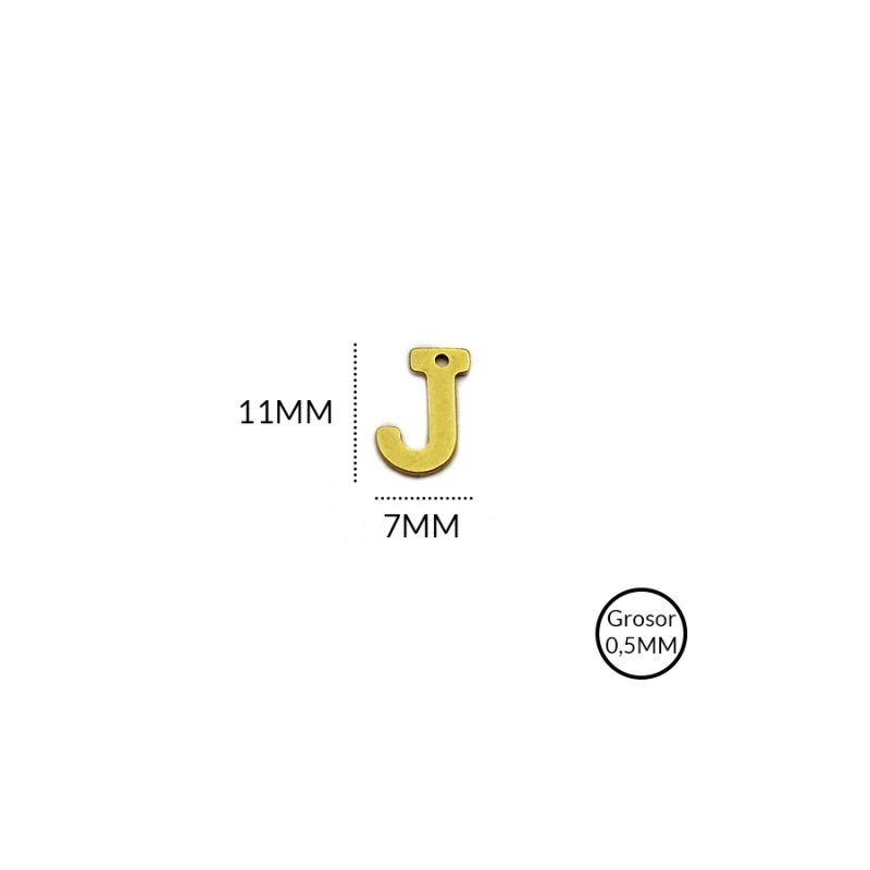 DIJE  EN ACERO LETRA J 11 X 7mm / x UND / Ref-AD0123D