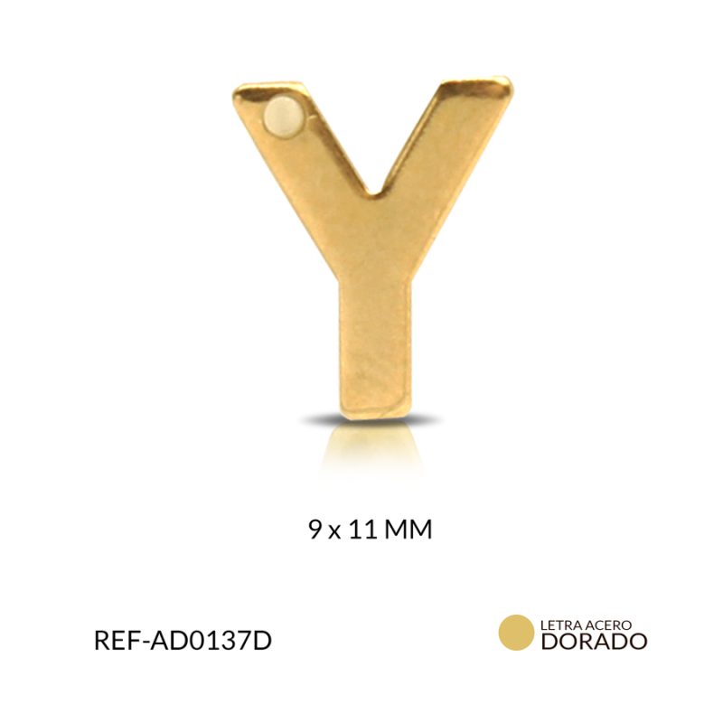 Dije acero letra Y 9x11mm / x unidad / Ref-AD0137D