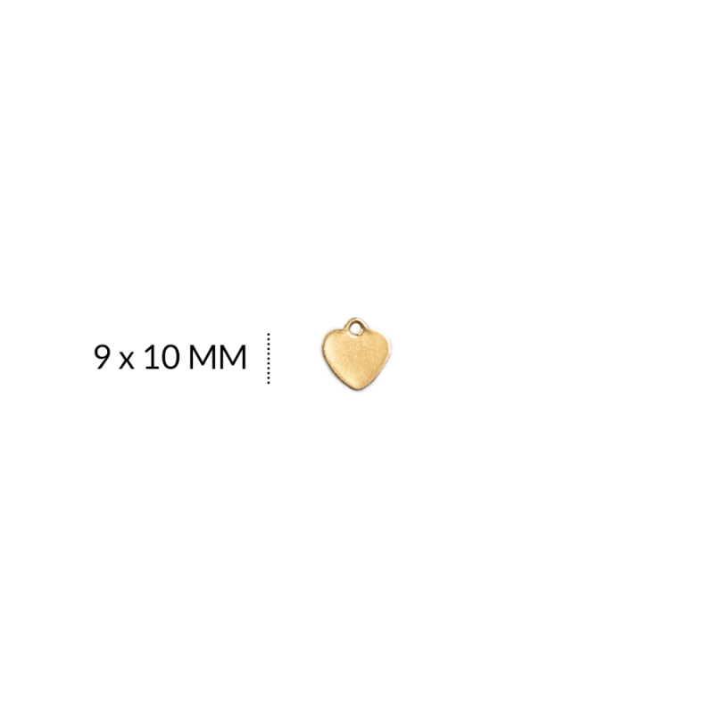 Dije acero corazón liso 9 x 10 mm color dorado / x und / REF-AD0256D