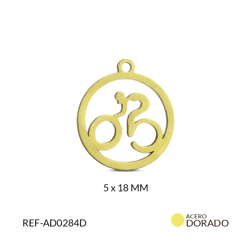 DIJE ACERO CIRCULO CICLISTA 15.5x18 MM / x UND / Ref-ad0284d
