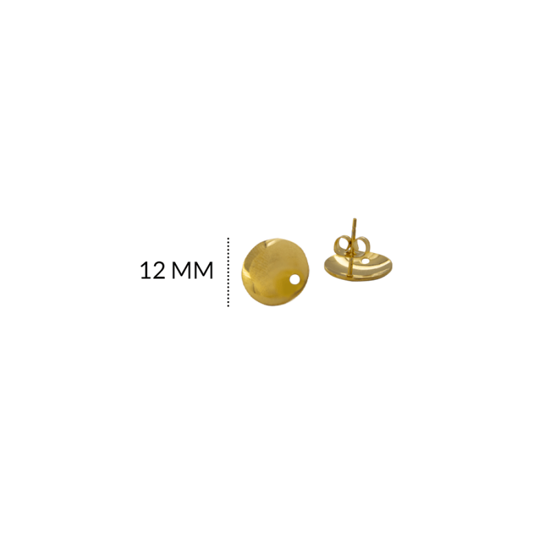 Herraje acero círculo concavo 12mm / x par / Ref-AH0046D / REF-AH0046D